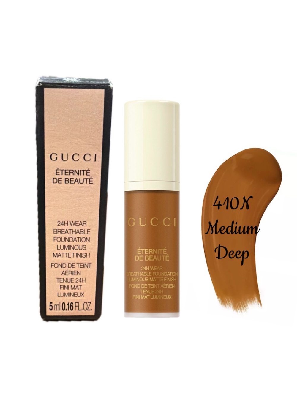 NIB Gucci Éternité De Beauté 24H Wear Breathable Foundation Luminous Matte
